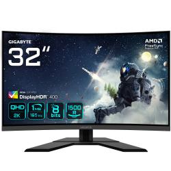 GIGABYTE G32QC A 31.5" QHD Curved Gaming Monitor - 2560 x 1440, 1500R, 165Hz, 1ms, 350 cd/m², FreeSync Premium Pro, Display HDR400, HDMI 2.0, Displayport 1.2