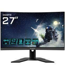 GIGABYTE G27QC A 27" QHD Curved Gaming Monitor - 2560 x 1440, 1500R, 165Hz, 1ms, 250 cd/m², HDR Ready, HDMI 2.0, Displayport 1.2