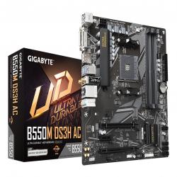 GIGABYTE B550M DS3H AC Motherboard - AMD Ryzen 5000 CPUs, 5+3 Phases VRM, up to 4733MHz DDR4, 1xPCIe 4.0 + 1xPCIe 3.0 M.2, Wi-Fi 5, 1GbE LAN, USB 3.2 Gen 1