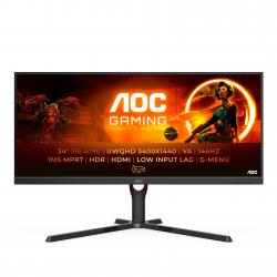 AOC G3 U34G3XM/EU computer monitor 86.4 cm (34") 3440 x 1440 pixels UltraWide Quad HD LED Black, Red