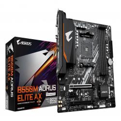 GIGABYTE B550M AORUS ELITE AX Motherboard - AMD Ryzen 5000 CPUs, 5+3 Phases VRM, up to 4733MHz DDR4, 1xPCIe 4.0 + 1xPCIe 3.0 M.2, Wi-Fi 6E, 1GbE LAN, USB 3.2 Gen 1