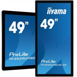 iiyama ProLite TF4939UHSC-B1AG computer monitor 124.5 cm (49") 3840 x 2160 pixels 4K Ultra HD LED Touchscreen Multi-user Black