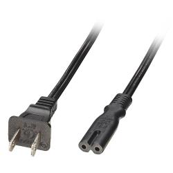 Lindy 2m US 2 Pin Polarised Plug to IEC C7 Mains Power Cable, Black