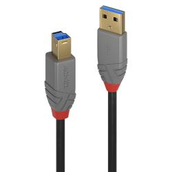 Lindy 2m USB 3.2 Type A to B Cable, 5Gbps, Anthra Line