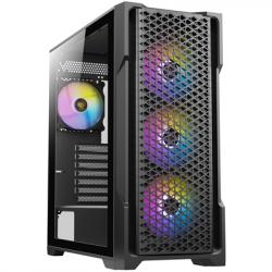 ANTEC AX90 Case, Black, Mid Tower, 1 x USB 3.0 / 2 x USB 2.0, Tempered Glass Side WIndow Panel, Diamond-Shaped Mesh Front Panel for Excellent Cooling Performance, 4 x Addressable RGB Fans Included with Hub
