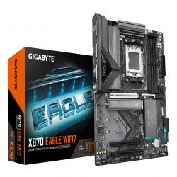 Gigabyte X870 EAGLE WIFI7 AMD AM5 Socket Motherboard, ATX, 4x DDR5 Slots, 3x M.2 Sockets, Fitted I/O Shield, 2.5GbE LAN, Wi-Fi 7, 1x HDMI Port / 2x USB-C (USB4)