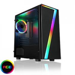 CiT Seven MATX Gaming Case Rainbow RGB Strip 1 x Rainbow RGB Fan Acrylic Side