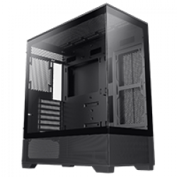 GameMax Vista Black ATX Gaming Case with Tempered Glass Front and Side Panels and GameMax V4.0 ARGB PWM 9 Port Fan Hub Inc.
