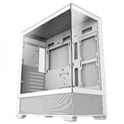 GameMax Vista White ATX Gaming Case with Tempered Glass Front and Side Panels and GameMax V4.0 ARGB PWM 9 Port Fan Hub Inc.