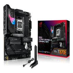 Asus ROG STRIX X870E-E GAMING WIFI, AMD X870E, AM5, ATX, 4 DDR5, HDMI, 2 USB4, Wi-Fi 7, 5G LAN, PD 30W, RGB, 5x M.2