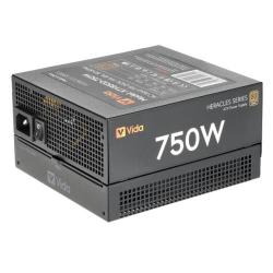 Vida 750W Heracles Black ATX Gaming PSU, 80+ Bronze, 140mm Ultra-Quiet FDM Fan, Flat Black Cables, Power Lead Not Included