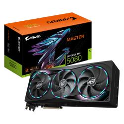 Gigabyte NVIDIA GeForce RTX 5080 AORUS MASTER 16GB GDDR7 Graphics Card, 10752 CUDA Cores, 2805 MHz Core Clock, Triple Fan, RGB, 3x DisplayPorts / 1x HDMI Port
