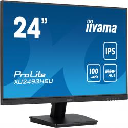iiyama ProLite XU2493HSU-B7 IPS Monitor - 24 Inch, 1920x1080 Full HD (1080p) @ 100 Hz, 250 cd/m, 1ms, USB-Hub, HDMI, DisplayPort, speakers, VESA, Matte Black