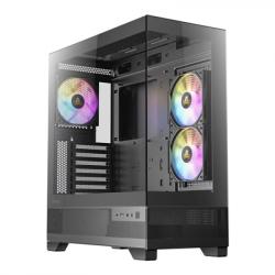 ANTEC CX700 Mid Tower Gaming Case, Black, 270 Full-View Tempered Glass, 3 x 120 mm ARGB PWM Fans, 1 x USB 3.0 / 1 x USB Type-C, ATX, Micro ATX, ITX