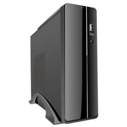 CiT S003B Thin Client Micro ATX Black Case with 300W PSU, 1 x USB 3.0 & 1 x USB 2.0, Built-in 3in1 Card-Reader