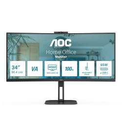 AOC V5 CU34V5CW computer monitor 86.4 cm (34") 3440 x 1440 pixels Wide Quad HD LED Black