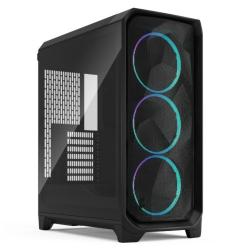 Fractal Design Meshify 3 (Black RGB TG Light) Gaming Case w/ Light Tint Window, E-ATX, Mesh Front, 3x RGB Fans, USB-C 20Gbps