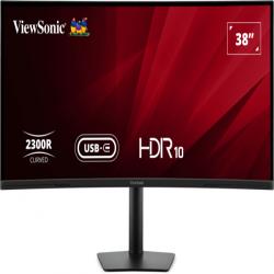 Viewsonic VA3820C 38 Inch UltraWide Quad HD LED Curved Monitor with USB-C Hub, 4.8ms,  HDMI, Display Port, 3840 x 1600, 75Hz, Speakers, Height Adjustable, Black