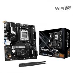 ASRock B850M-X WiFi R2.0 AMD AM5 Socket Motherboard, Micro-ATX, 2x DDR5 Slots, 2x M.2 Sockets, 2.5GbE LAN, Wi-Fi 6E, 1x DisplayPort / 1x HDMI Port