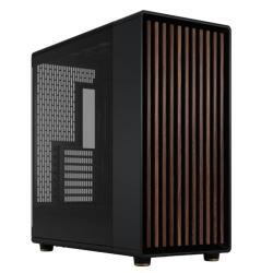 Fractal Design North XL RC Charcoal Black (TG Dark) Case w/ Dark Glass Window, ATX, 3 PWM Fans, USB-C, Walnut Front, Reverse Connector/Asus BTF Compatible