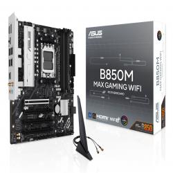 Asus B850M MAX GAMING WIFI, AMD B850, AM5, Micro ATX, 4 DDR5, HDMI, DP, Wi-Fi 6E, GB LAN, 3x M.2