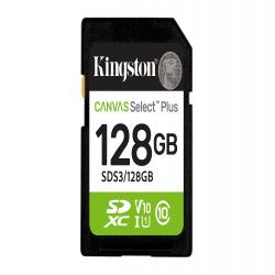 Kingston Canvas Select Plus  SDS3/128GB V30 128GB SD Class 10 UHS-I U3 Flash Card