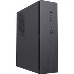 CiT S8i SFF Micro-ATX PC Case - 8.3L Compact Desktop Chassis, Brushed Front, 1 x 80mm Fan, 2 x USB 3.0, TFX PSU Support, Black