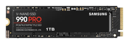 Samsung 990 PRO(MZ-V9P1T0BW) 1TB NVMe SSD, PCIe Gen4, M.2 Interface, 2280, Read 7450 MB/s, Write 6900 MB/s, 5 Year Warranty