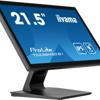 iiyama ProLite 21.5” 10pt Optical Bonded PCAP touchscreen monitor with IPS panel technology, edge-to-edge glass design, anti-fingerprint coating and metal housing