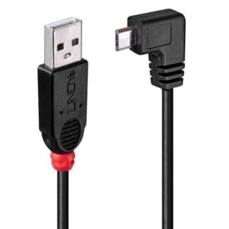 Lindy 0.5m USB 2.0 Cable - Type A to Micro-B Cable. 90 Degree Right Angle