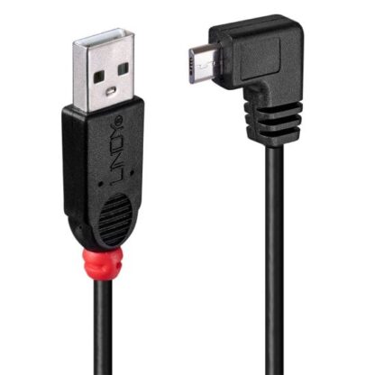 Lindy 0.5m USB 2.0 Cable - Type A to Micro-B Cable. 90 Degree Right Angle