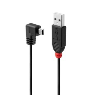 Lindy 1m USB 2.0 Cable - Type A to Mini-B. 90 Degree Right Angle