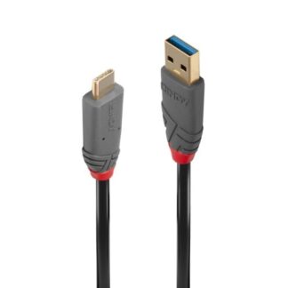 Lindy 0.5m USB 3.2 Type A to C Cable. 10Gbps. 5A. PD. Anthra Line