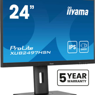 iiyama ProLite 24" IPS technology panel with USB-C dock and RJ45 (LAN)
