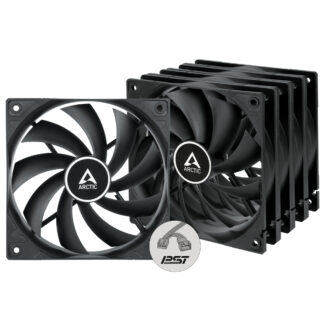 ARCTIC F12 12cm PWM PST Case Fan w/ Cable Splitter (5 Pack), Black, Fluid Dynamic, 230-1350 RPM