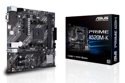 Asus PRIME A520M-K, AMD A520, AM4, Micro ATX, 2 DDR4, VGA, HDMI, M.2