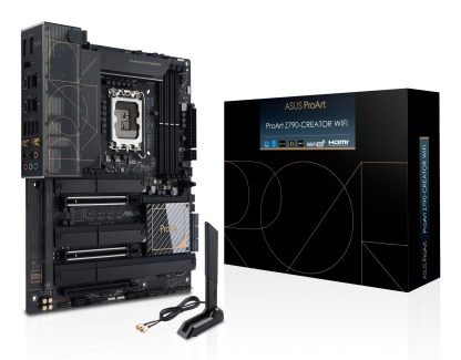 Asus PROART Z790-CREATOR WIFI, Intel Z790, 1700, ATX, 4 DDR5, HDMI, 2 Thunderbolt, Wi-Fi 6E, 10G & 2.5G LAN, PCIe5, 4x M.2, Creator Hub