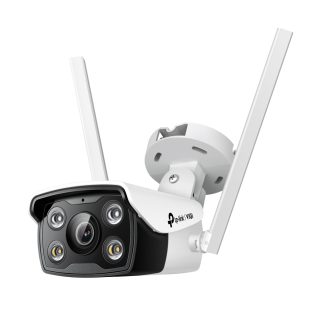 TP-LINK (VIGI C340-W 4MM) 4MP Outdoor Full-Colour Wi-Fi Bullet Network Camera w/ 4mm Lens, Spotlight LEDs, Smart Detection, Two-Way Audio, H.265+