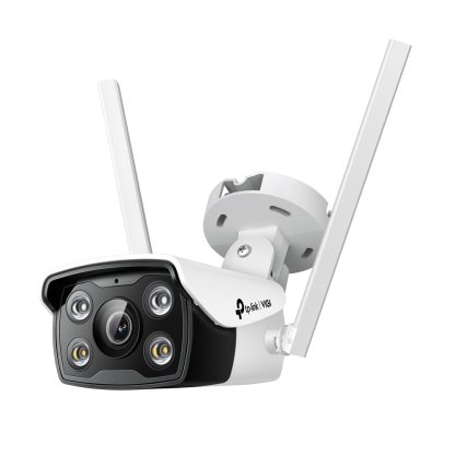 TP-LINK (VIGI C340-W 4MM) 4MP Outdoor Full-Colour Wi-Fi Bullet Network Camera w/ 4mm Lens, Spotlight LEDs, Smart Detection, Two-Way Audio, H.265+