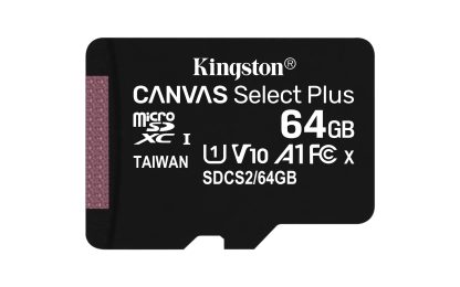 Kingston Canvas Select Plus SDCS2/64GBSP 64GB Micro SD UHS-I (U1) Flash Card, NO Adapter