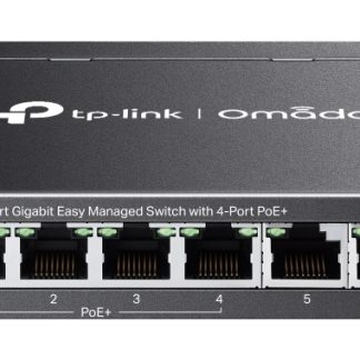 TP-LINK (ES206GP) Omada 6-Port Gigabit Easy Managed Switch with 4-Port PoE+, 6x GB Ports, Metal Casing