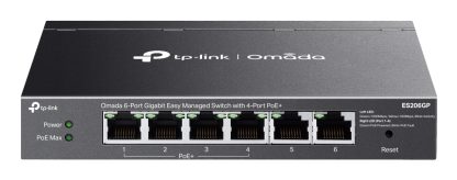 TP-LINK (ES206GP) Omada 6-Port Gigabit Easy Managed Switch with 4-Port PoE+, 6x GB Ports, Metal Casing