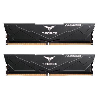 Team T-Force Vulcan 64GB Kit (2 x 32GB), DDR5, 6400MHz (PC5-51200), CL34, ECC, AMD EXPO & Intel XMP 3.0, PMIC, DIMM Memory, Black