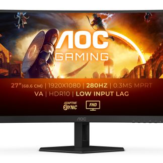 AOC 27" 3-Side Frameless Curved Gaming Monitor (C27G4ZXE), 1920 x 1080, 0.3ms, 2 HDMI, DP, 280Hz, HDR10, VESA