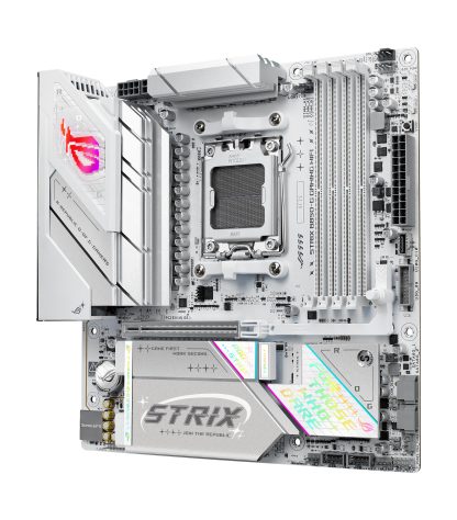 Asus ROG STRIX B850-G GAMING WIFI, AMD B850, AM5, Micro ATX, 4 DDR5, HDMI, DP, Wi-Fi 7, 2.5G LAN, RGB, 4x M.2, White