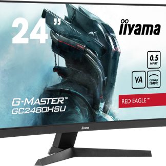iiyama G-Master GC2480HSU-B1 Red Eagle Curved Gaming Monitor, 23.6 Inch,Full HD, 180Hz, 0.5ms, FreeSync, HDMI, Display Port, USB Hub