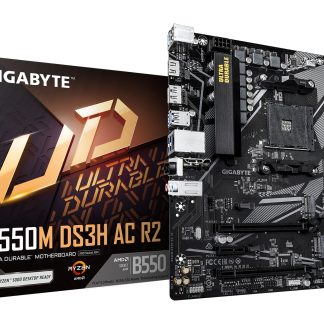 Gigabyte B550M DS3H AC R2 AMD AM4 Socket Micro ATX WiFi 6 Motherboard, Dual Channel DDR4, 4x DIMMS, 2x M.2 slots, including PCIe 4.0 x1