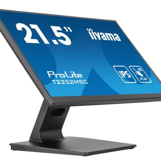 iiyama PROLITE T2252MSC-B2 21.5 Inch 10 Point Touchscreen IPS Monitor, Full HD, 5ms, USB Hub, HDMI, DisplayPort, Speakers, Black, Internal PSU, VESA