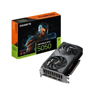 Gigabyte (GV-N5050WF2OC-8GD) GeForce RTX 5050 GAMING OC 8GB, GDDR6 Graphics Card, 2560 Cuda Core, 2587MHz Core Clock, Windforce cooling system, Dual Fan, 2x DisplayPorts / 2x HDMI Ports