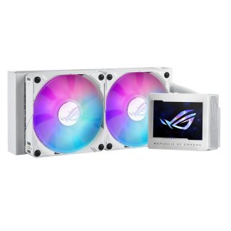Asus ROG Ryujin III 240 ARGB 240mm Liquid CPU Cooler, 2x ROG ARGB Fans, Customisable 3.5" LCD Display, New Control Software, White